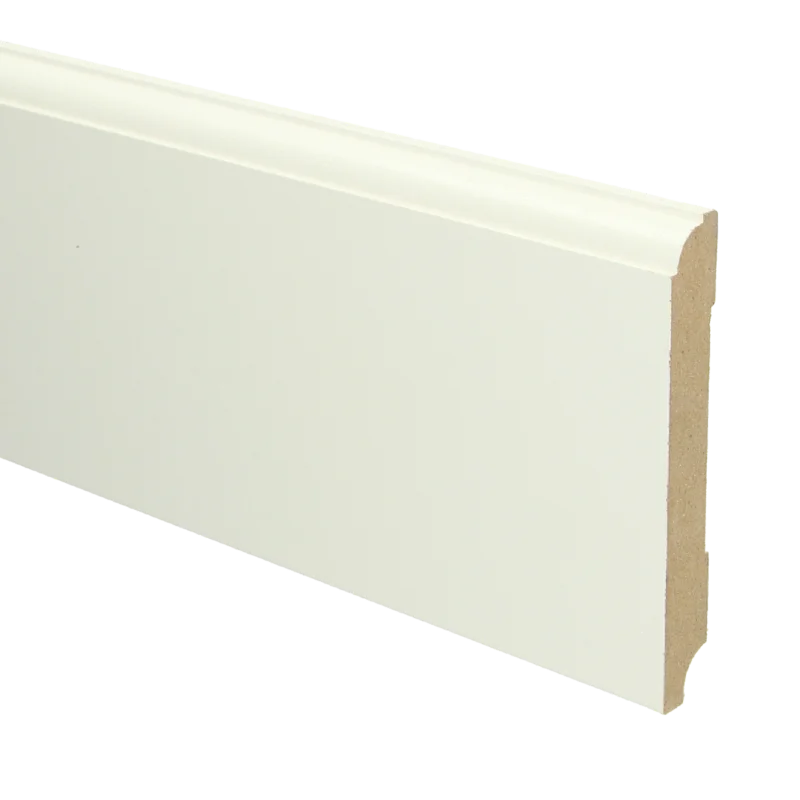 MDF Eigentijdse Plint 120x15 RAL 9010 Zuiver Wit 16018 Finale Uitverkoop